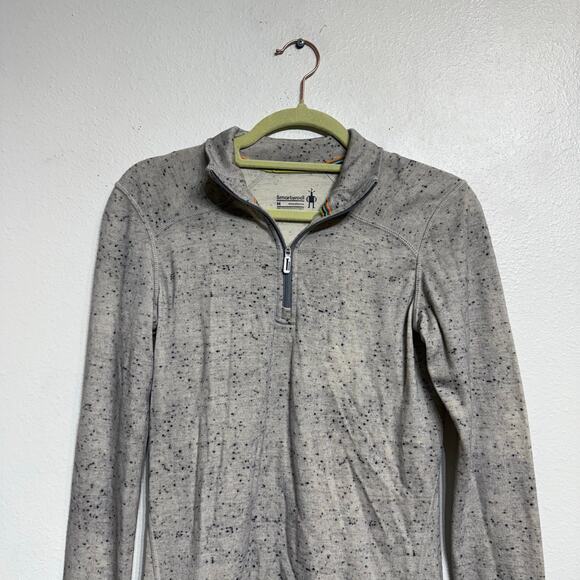 Smartwool Light Heather Gray All Season Base Layer 1/4 Zip Top Sz M - Picture 3 of 13